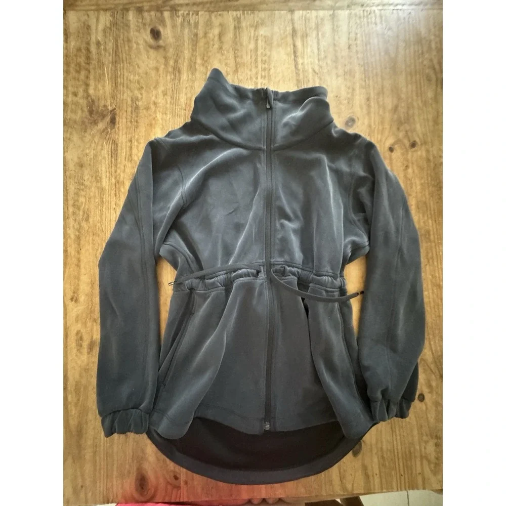Lululemon  Softstreme Cinch Waist Jacket Sz 4 Graphite Grey Full Zip